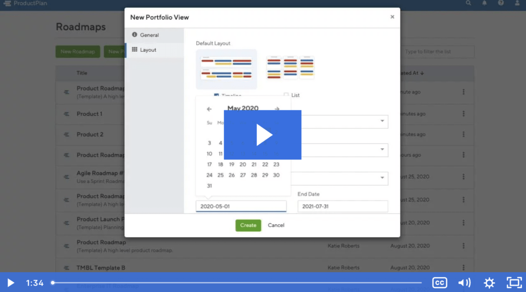 How to create a portfolio view in ProductPlan roadmap software