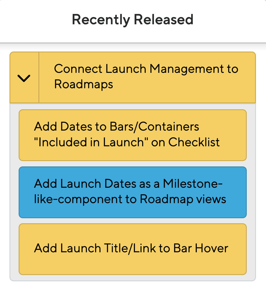 Shows a container on ProductPlan's 2023 customer facing roadmap