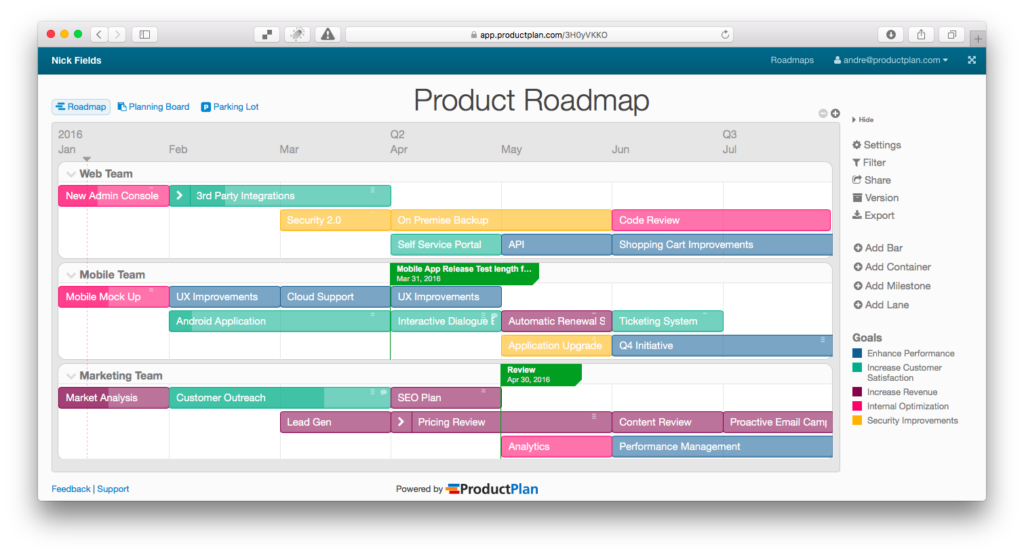 Product Roadmap Template