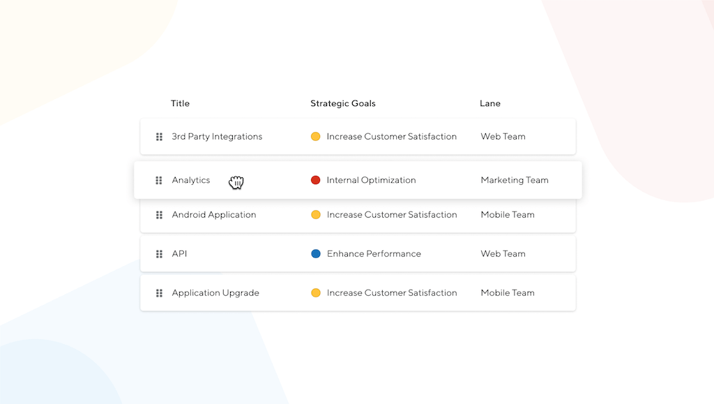 table view make product managers lives easier